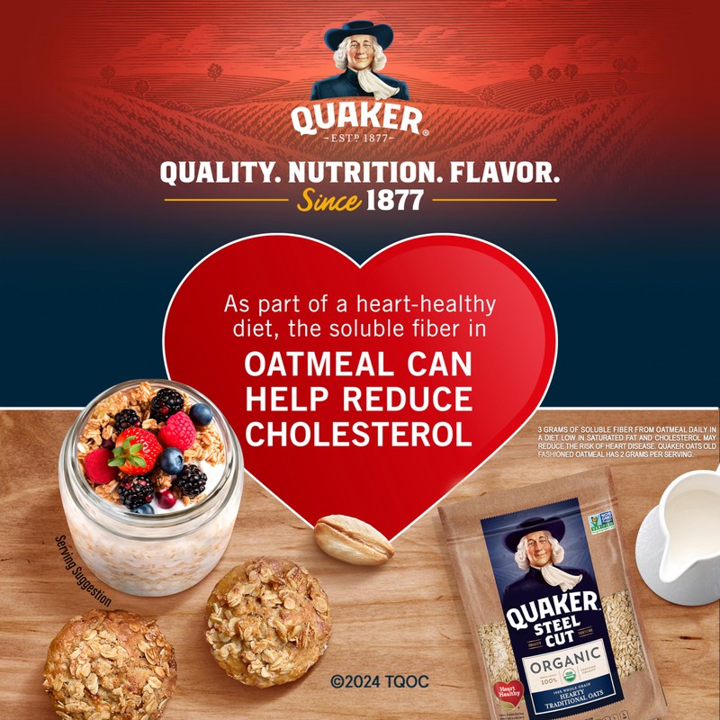 Quaker Steel Cut Oats, USDA Organic, Non GMO Project Verified,