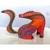 ALKIMIA INC Mexican Alebrije Seated Coyote Wood Carving Handcrafted Sculpture