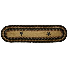 IHF Home Décor|Tartan Star Premium Braided Collection | Primitive, Rustic, Country, Farmhouse Style | Jute/Cotton | 30Days Risk Free | Accent Rug/Door Mat/Floor Carpet(13"x48" Runner.., Tartan Star)