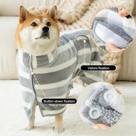 MANGOKKA Quick Dry Dog Bathrobe, Super Absorbent Dog Bath Towel with Adjustable Tie, Soft Dog Poncho, Coral Velvet Universal Pet Bath Towel for Dogs and Cats (Medium 33-66lbs)