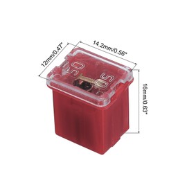 sourcing map Automotive Cartridge Fuse 48V 50A Female Terminal J Case Box Low Profile for Car Truck Red 5pcs