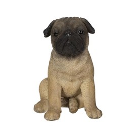 Uvia Sitting Pug H13187-B 3.6 x 3.5 inches (9.2 x 6 x 9 cm) Doll Figurine Figurine Animal Garden Decoration Dog Dog