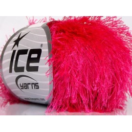 ICE Fuchsia Pink Eyelash Yarn 50644  Ice Yarns - Polyester - 50 grams 70 yards