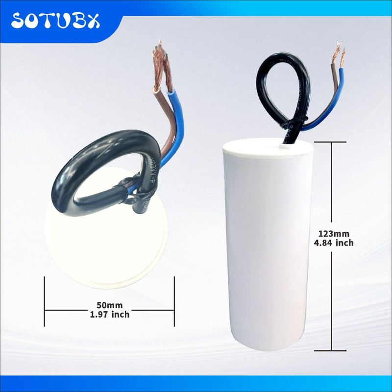 Sotubx 120uf CBB60 250 Volt Round Capacitor Replacement Part Plastic
