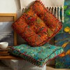 ELEFOCUS Orange Bohemian Seat Cushion,Indoor Boho Chair Cushions for Dining