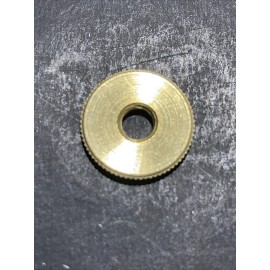 3/4IN DIAMETER 1/4-27 THREADED KNURLED FLAT BRASS NUT UNFINISHED LOT OF 6