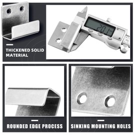 Luomorgo 10 Pcs Tile Display Wall Hanger, Stainless Steel Wall Mount Brackets Hook, Heavy Duty Tile Hanger for Mirrors, Picture Frame Ceramic Wall Display (Medium Size, Silver)