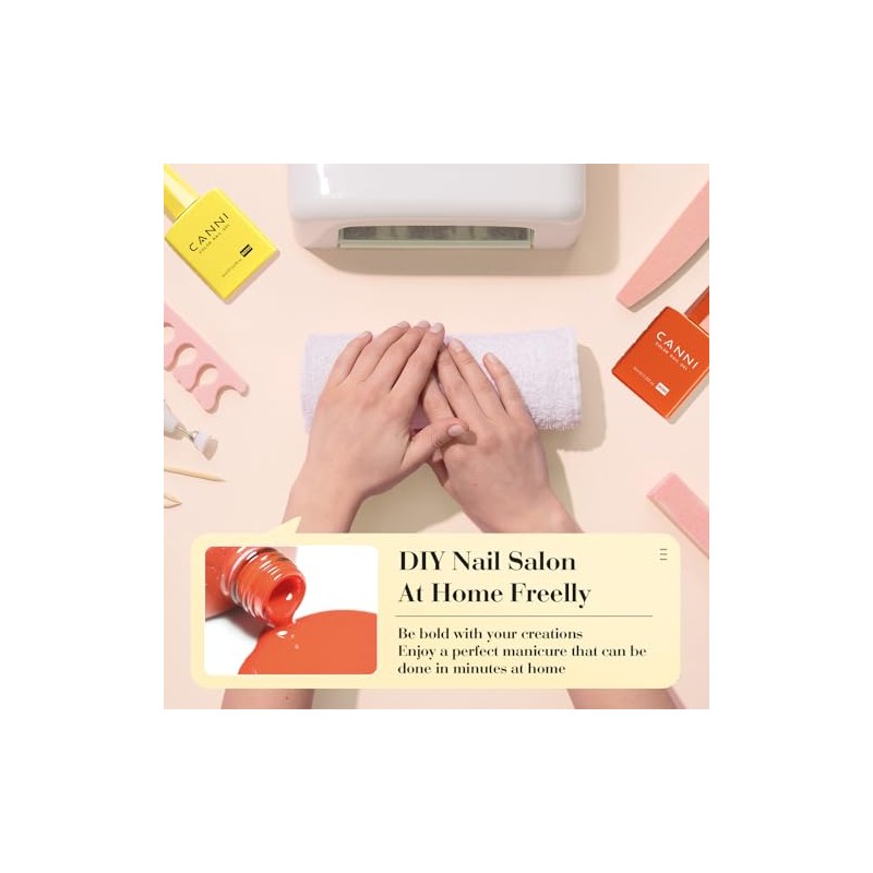 CANNI- JUEGO DE ESMALTES DE UÑAS EN GEL AMARILLO DE