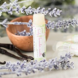 Lavender Vanilla ///  Organic Lip Balm Butter for Intense Moisture - Beauty Gift - Size: 3 tubes