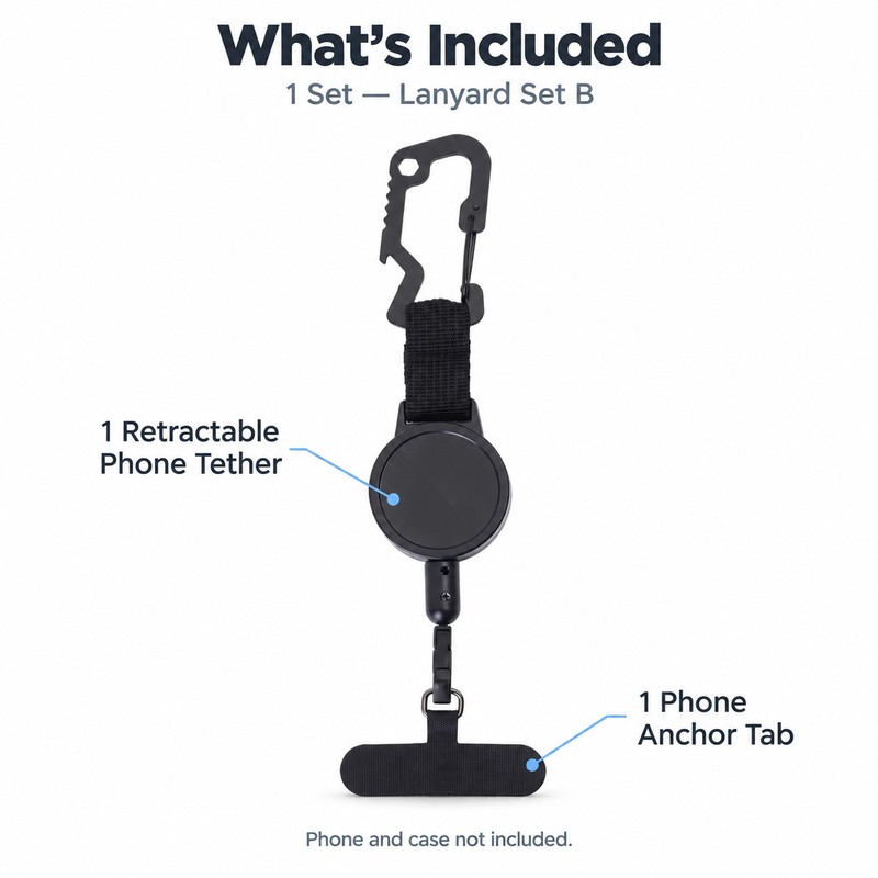 Retractable Phone Lanyard for Everyday Carry – Clip-On Tether with