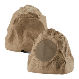 Theater Solutions 2R4S Outdoor Sandstone Rock 2 Speaker Set for Yard Patio Pool Spa