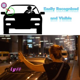 Pink Light Sign for Car Windshield with 2 Suction Cups, Type-C Switch Cable