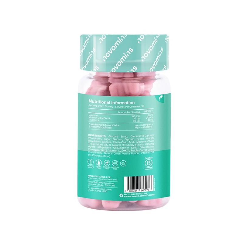 Novomins Kid's Calcium, Vitamin D & K2 30 Gummies