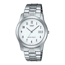 Casio Collection LTP 1141PA 7BEF Women's Watch, Silver/white, Bracelet
