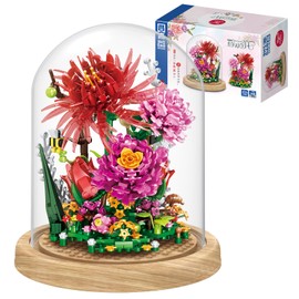 RUZFICIZ Flower Bouquet Set DIY Friends Sets Assembly Bonsai Tree Building Blocks Toy Eternal Botanical Collection Mother Girlfriend Wife Adults Christmas Valentine's New Year Birthday Gift(Roses)