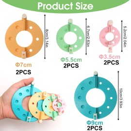 8 Pcs Pom Pom Makers 4 Sizes Pompom Maker Kit Reusable DIY Pompom Craft Making Kit Plush Ball Making Tool Set Easy to Make Pompoms Fluff Knitting Wool Tool