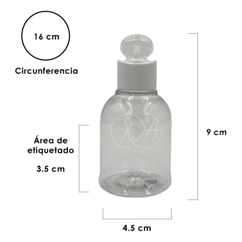 Xena Botella Envase P/antibacterial Campanita 100ml Tapa Flip Top