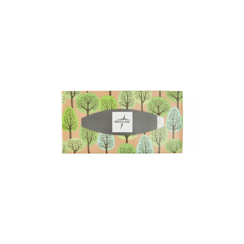 Medline Standard Flat Paper Facial Tissues, 8" x 8.3", Soft