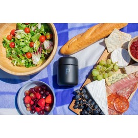 Pioneer Stainless Steel Vacuum Insulated Leak-Proof Foodpod Capsule Flask 6 Hours Hot 24 Hours Cold, Matt Black, 400 ml