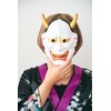 Clear Stone Japanese Mask, Hannya White, Unisex
