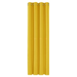 Deconovo Solid Curtain Blackout Curtain Material Curtain Eyelet Blackout Thermal Insulated Ring Top Curtain for Bedroom 52"x 54" Mellow Yellow 1 PANEL