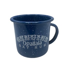 Ogallala Bay Rum | Durable Metal Shaving Mug | For Fresh Clean Shaves | Pairs Great with Shaving Soap | Great Gift for Men | Made in USA | Color Blue Speck
