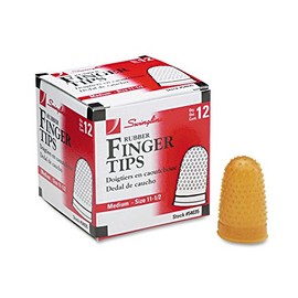 Swingline 54035 Rubber Finger Tips, Medium, 5/8-Inch Diameter, 12/BX, Amber