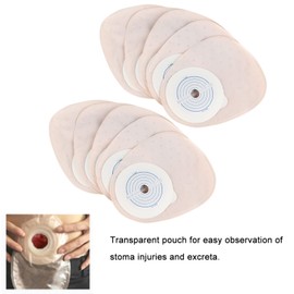Colostomy Bag, Disposable Ostomy Bag, One Piece Stoma Bag, 10 Pieces/Pack, One-Piece System, Stoma Bag, Medical Emptying Bags, Colostomy Bags for Colostomy, Ileostomy, Ostomy Care