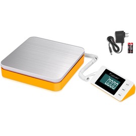 Fuzion Digital Postal Scale - Shipping Scale 110 lb x 2g Accuracy, Large LCD Display, 5 Units, Scale for Packages - Dual Power Supply (Batteries & Adapter)