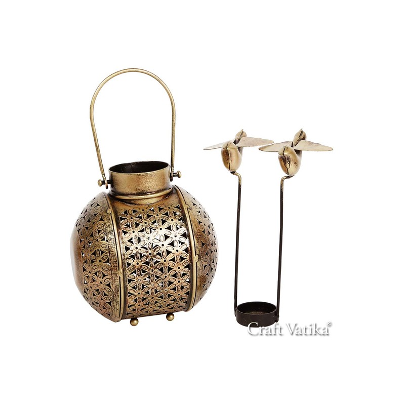 CraftVatika Birds Tea Light Holder Handi Tealight Holders Stand Rajashtani