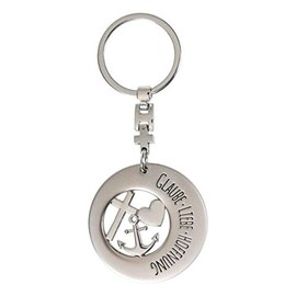 1 x Keyring Faith, Love, Hope, Metal, Matt, Height 10 cm, Gift, silver