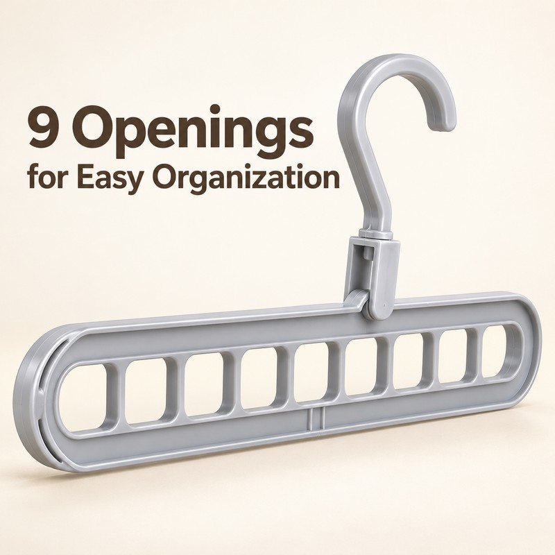 3-Pack 9-Hole Space Saving Clothes Hangers for Closet Organization –