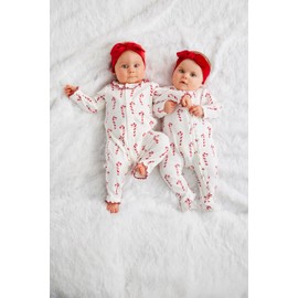 Mud Pie Baby Candy Cane Bodysuit And Headband Set; 3-6M