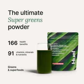 Huel Watermelon Daily Greens, 255g, 30 Servings, Vegan Superfood Greens Powder, with Carrots, Broccoli, Spinach, Green Tea, Kale, Spirulina & More, Rich in Probiotics, Vitamins, Adaptogens & Minerals