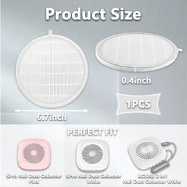 Nail Dust Collector Filter, Replacement Filters Compatible with MelodySusie Nail Dust Collectors Models SPro/XC320J Reusable Dust Filter for Nail Dust Vacuum Machine, Nail Salon, Home Use - 1 pack