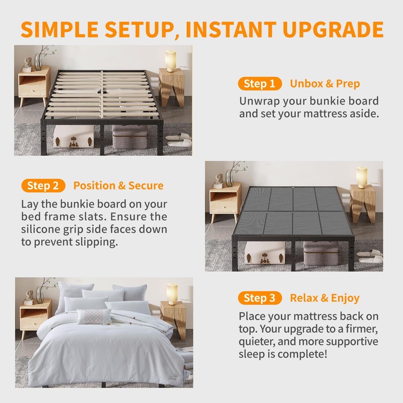 Voyla Upgraded Bunkie Board King Size Ultra Heavy Duty Anti-Sag