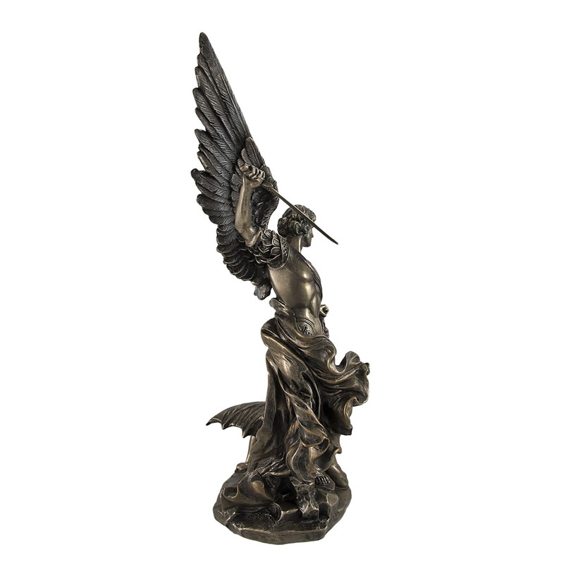 Veronese Design 10-Inch Tall Bronze Finished Saint Michael Triumphing Over