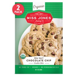 Miss Jones Baking Organic Cookie Mix, Non-GMO, Vegan-Friendly, Packed with Morsels: Sea Salt Chocolate Chip (Pack of 2)