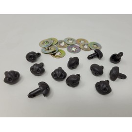 Zim's 15mm G-Type Brown Plastic Safety Nose with Nostrils for Craft Dog Toy Animal (Pack of 12)