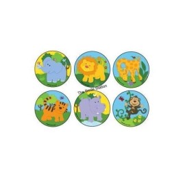 Unbranded 12 Baby Wild Animals Stickers Kid Zoo Safari Bday Party Goody Bag Favor Supply
