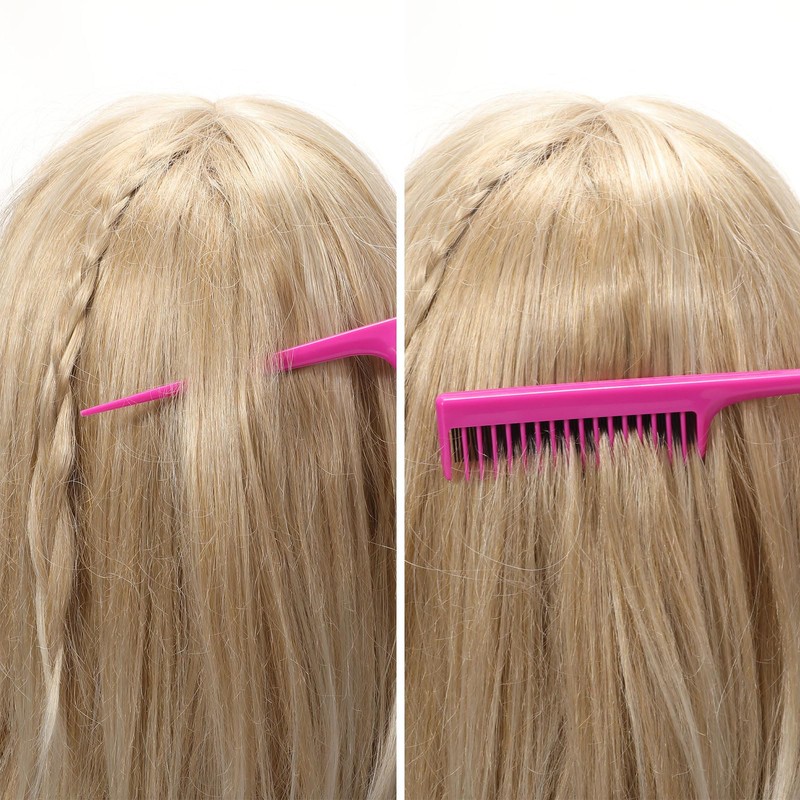 Leinuosen 3 Pcs Triple Teasing Comb for Women Plastic Rat
