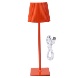 Cordless LED Table Lamp Metal Touch Table Lamp Portable Rechargeable 3 Color Temperatures Orange Red