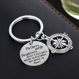 MADHAHEFU Father and Daughter Keyring Dad Gifts Dad Christmas Birthday Gifts Appreciation Gifts from Daughter Dad Keyrings Gifts for Daddy Father Present