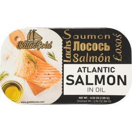 Baltic Gold Atlantic Salmon Fillets In Oil - 4.23 oz (120g) (Salmon in Oil, 6 Pack) (6 Pack)