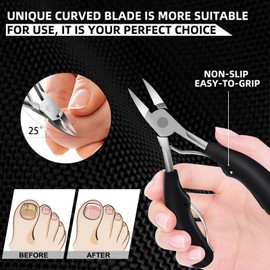 Werlla Werlla Toenail Clippers for Seniors Thick Toenails, Heavy Duty Toe Nail Clippers Adult Thick Nails Long Handle, Large Toenail Clippers for Thick Nails 8Pcs