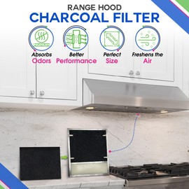 Range Hood Charcoal Filter 7.75” x 10.5” - Fits Broan and Nutone BP58 For 43000 Series Range Hoods - Broan Range Hood Filter Replacement - Carbon Stove Vent Fan Filters Removes Kitchen Odors (3-Pack)
