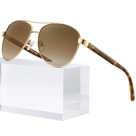 CARFIA Polarized Sunglasses for Women UV Protection Acetate Arms Metal Frame CA3216