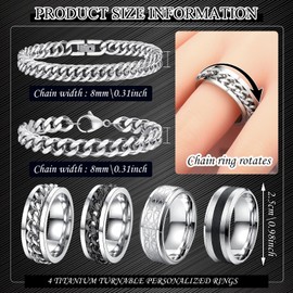 KERANEET Men's Bracelet Men's Silver Bracelet Men's Stainless Steel Men's Bracelet Stainless Steel Bracelets for Gifts Men Young, Stainless Steel, No