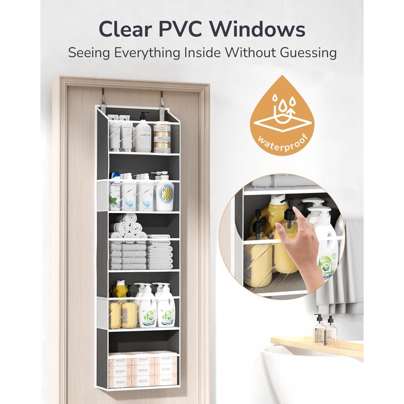 ULG Clear Over The Door PVC Organizer with 4 Pockets
