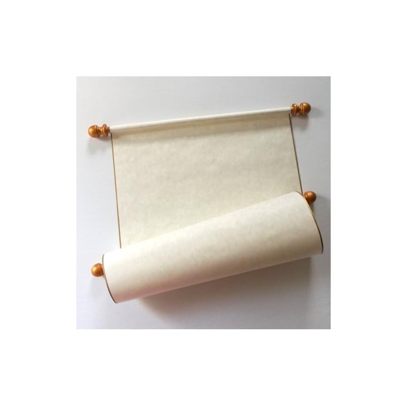 Extra wide blank parchment scroll, gold accents, 11x19" paper